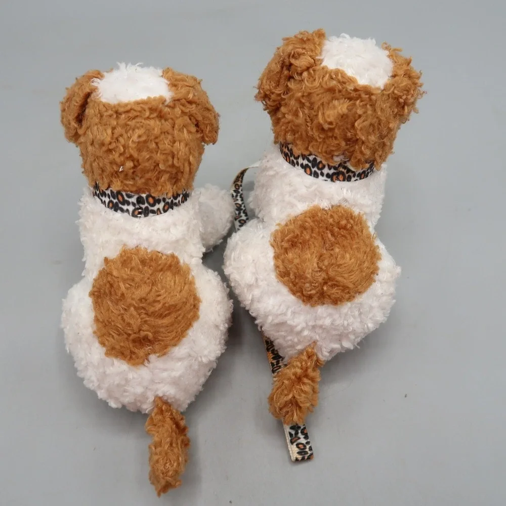 2 Our Generation Puppy Dog Brown White OG Leash Pet Mini Plush 6
